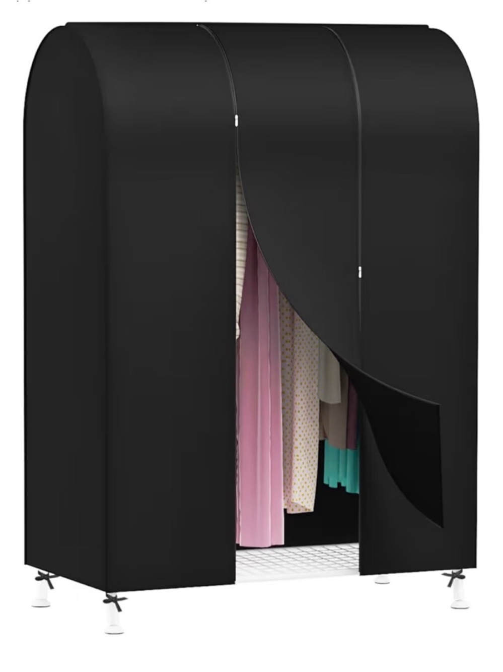 43” Black Garment Rack Cover- Home Storage